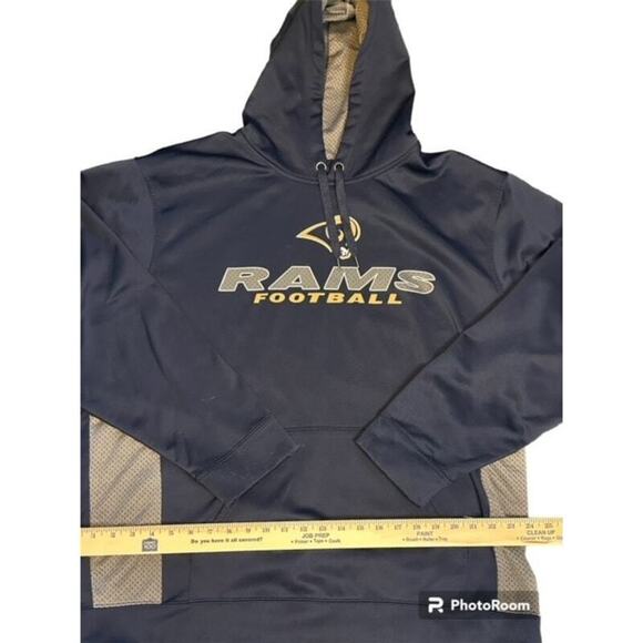 Los Angeles Rams Synthetic Gridirion 5 NFL Hoodie Sweatshirt Pullover 2XL - Picture 2 of 5